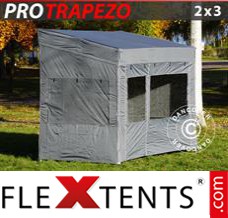 Reklamtält FleXtents PRO Trapezo 2x3m Grå, inkl. 4 sidor